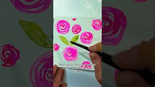 Easiest Rose Pattern Ever watercolorpainting handmadewatercolour art painting paintingstyles [upl. by Innattirb]