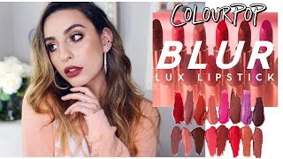 Colourpop Velvet Blur Lux Lip Swatches [upl. by Reede673]