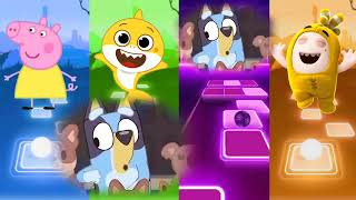 Peppa pig 🆚 Baby Shark 🆚 Bluey Bingo 🆚 Oddbods Bubbles Who Is Best 🎯😎 [upl. by Rhynd]