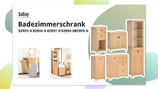 SoBuy Badezimmerschrank  Wäscheschrank  Badschrank  Hochschrank  Wäscheschränke  BZR98N [upl. by Center]