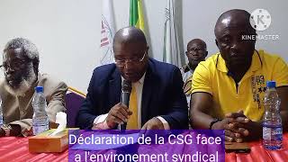 la CSG face a la presse pour attirer la vigilance du N1 gabonais autour de lenvironnement syndical [upl. by Wavell]