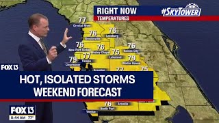 Tampa weather Hot isolated storms on Sunday [upl. by Aerdied]