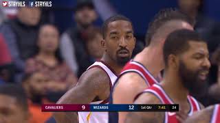 JR Smith Gets Technical Foul  Kelly Oubre Jr Is Doing Push Ups  Cavs vs Wizards [upl. by Eleik]