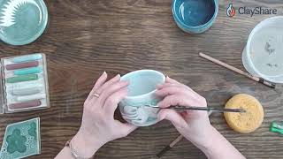 Underglaze Pencils amp Celadon Glazes [upl. by Kreitman536]