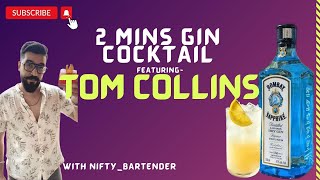 2 Minute Gin Cocktail  Tom Collins Cocktail Recipe   How to make Perfect Tom Collins [upl. by Esyli]