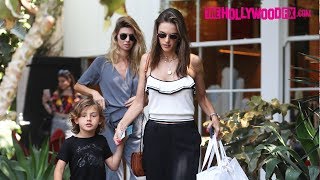 Alessandra Ambrosio amp Her Son Noah Go Shopping At Isabel Marant On Melrose Place 62118 [upl. by Medea]