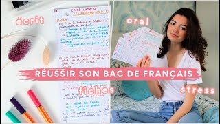 RÉUSSIR SON BAC DE FRANÇAIS  oral écrit fiches stress [upl. by Jeanne76]