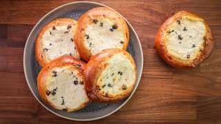 How To Make Sweet Cottage Cheese and Raisin Buns [upl. by Atekihs]