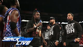 The New Day and The Usos square off in a Rap Battle hosted by Wale SmackDown LIVE July 4 2017 [upl. by Garihc622]