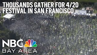 Thousands Gather in San Francisco for 420 Celebration [upl. by Nedac]