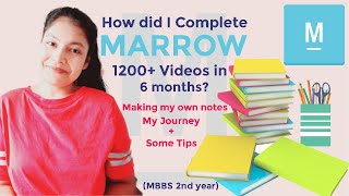 How did I Complete MARROW 6 Months 1200 videos MBBS 2nd year My journey [upl. by Anelra]