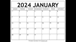 How to get free printable January 2024 calendar  Axnent [upl. by Raddie139]