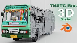 TamilNadu Government Bus 3D Model  Blender  TNSTC  Ponraj G [upl. by Luahs179]