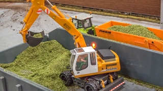 Home made RC excavator in 132 scale works hard [upl. by Asirrac271]