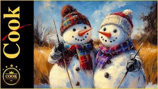 Snowmen Playing Golf a Ginger Cook Acrylic Tutorial for beginners golfingSnowmen [upl. by Deonne173]