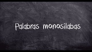 Palabras monosílabas  Con tilde y sin tilde [upl. by Tacklind745]