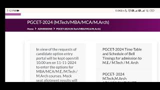 🚨 PGCET 2024 Mock allotment Results Got Postponed and Option Entry is Still Open nvrupdates36 [upl. by Attenhoj]