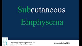 Subcutaneous Emphysema [upl. by Aldredge]