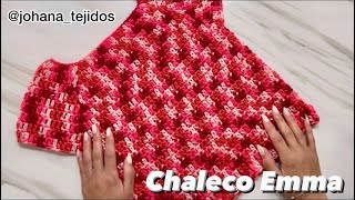 Chaleco Emma Tejido a crochet De 0 a 99 años Top down Sin costuras Jersey Tutorial paso a paso [upl. by Loginov]