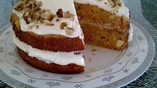 How to make a carrot cake with cream cheese frosting Moist and healthy lowfat diet [upl. by Arte]