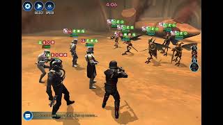 SWGOH Squad Arena Imperial Remnant Captain Enoch vs Geonosian Lvl 6 Attacker Datacron [upl. by Smailliw]