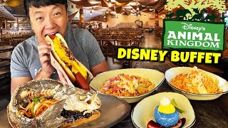 All You Can Eat DISNEY BUFFET Food Tour of ANIMAL KINGDOM DISNEY WORLD 50th Anniversary [upl. by Plante]