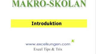 Excelmakroskolan  Introduktion till kursen [upl. by Yecam]