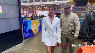 Lizeth Selene arrives at Good Morning America studios in New York [upl. by Ocko]