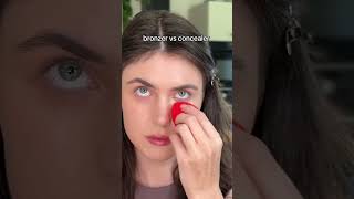 Bronzer vs concealer makeuptutorial makeup makeuptips [upl. by Sufur]