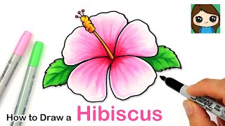 How to Draw a Hibiscus Flower Easy 🌺 [upl. by Chud]