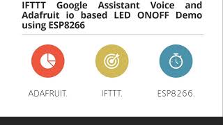 IFTTT google assistant voice and Adafruit IO based LED ONOFF demo using ESP8266 [upl. by Adnoluy636]