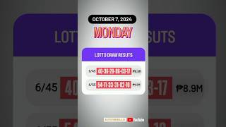 645 655 Live Draw Lotto Result  October 7 2024 Monday 9 PM [upl. by Hanauq]