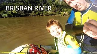 Waterski on Brisbane River with Splash drone [upl. by Ilenay777]