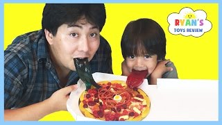 Ryan and Daddy Gummy Pizza Challenge [upl. by Adnuahs]