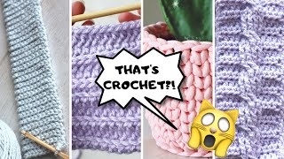 5 Crochet Stitches That Look Like Knitting [upl. by Imorej]