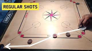 Useful regular carrom trick shots carrom board trick shots  carrom board game [upl. by Yenattirb]