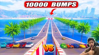 INDIAN CARS VS SUPER CARS 100000 SPEED BUMPS RAMP CHALLENGE GTA 5 [upl. by Inaluahek]