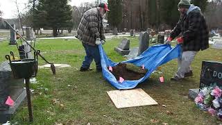 Cemetery Cremation Burial  digging the hole [upl. by Atteve]