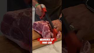 Cutting Pork Steaks deliciousfood cooking greenegg [upl. by Milburr]