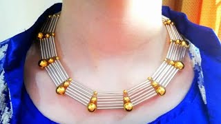 DIY bugle beads necklace how make a stylish beads necklace✨💖 beads jewellery [upl. by Nawaj402]