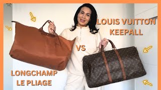 ⚡ The Ultimate Travel Bag  Louis Vuitton Keepall 55 vs Longchamp Le Pliage M [upl. by Audrey]