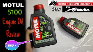 MOTUL 5100 10w 40 Engine Oil Review • Best Engine Oil For TVS Apache [upl. by Egarton]