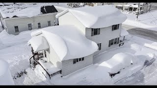 INSANE Lake Effect THUNDER Snow Drone Video  4ft of Snow in Copenhagen New York [upl. by Leamhsi]