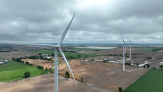 Drone View Of South Kent Wind Farm Kent Centre Ontario  Canada’s Biggest Wind Farm [upl. by Ailugram]