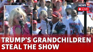 Trump News LIVE  Donald Trumps Grandchildren Steal The Show at North Carolina Rally  N18G [upl. by Antoinetta]