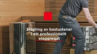 Harvia  Stapling av bastustenar i ett professionellt elaggregat [upl. by Lled]