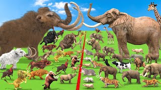 Animal Epic Battle Prehistoric Mammals VS Modern Mammals Size Animal Revolt Battle Simulator [upl. by Vitia]