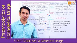 Fribinolytics or Thrombolytic Drugs Pharmacology  Pharmacology of Streptokinase [upl. by Eseuqram]