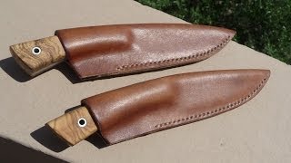 making leather knife sheath [upl. by Naig]