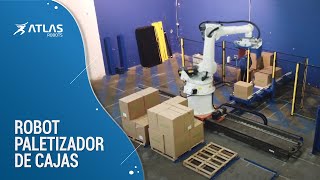 Robot Paletizador de cajas con Track móvil  Atlas Robots [upl. by Citarella]